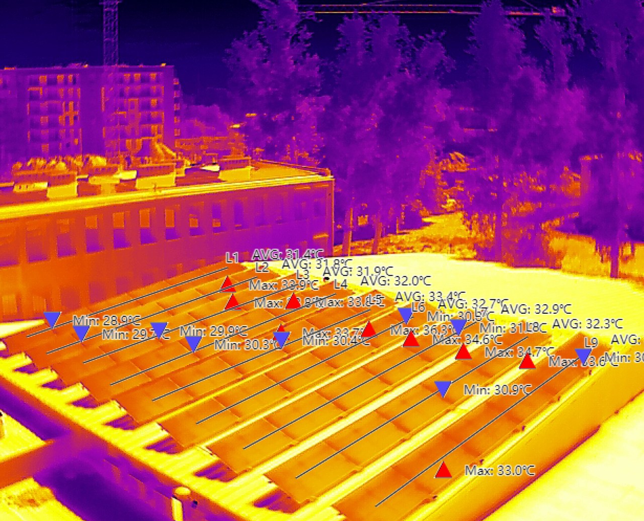 Przegląd paneli fotowoltaicznych dronem z termowizją uszkodzone panele